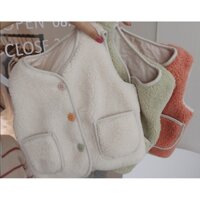 Áo gile lông cừu cho bé trai và bé gái phong cách Hàn Quốc