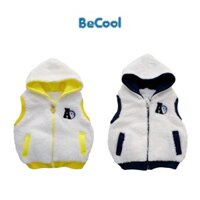 Áo Gile Lông Thêu Hình Doremon BECOOL, Áo Gile Lông Có Mũ Thêu Hình Dorremon Cho Bé Từ 5-20Kg