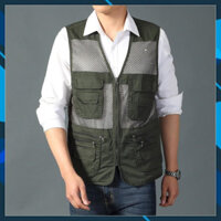 Áo Gile Nam Túi Hộp – Áo Ghi Lê Lính Mỹ Nhiều Túi 100% cotton