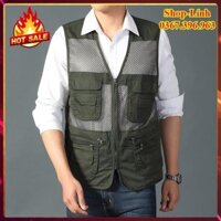 Áo gile nam túi hộp, áo ghiLe nhiều túi phong cách trung niên chiến thuật đi phượt 12nd