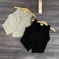 Áo gile nữ 2 túi cơi ,áo vest cổ tim sát nách 3 màu xinh xắn - Trắng - M<62kg