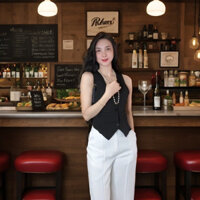 Áo gile nữ 2 túi cơi ,áo vest cổ tim sát nách 3 màu xinh xắn