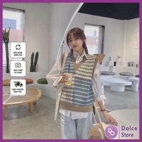 Áo gile nữ chất len dày phong cách hàn quốc