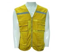 Áo gile phản quang vải kaki LDHQ màu vàng