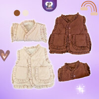 Áo Gile Phao Cho Bé, Chất Phao Ấm Áp Phối Viền Bèo Cao Cấp Phong Cách Hàn Quốc, Quần Áo Trẻ Em Size 11-20kg