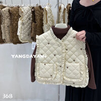 Áo gile phao mỏng lót nỉ ấm phối bèo xinh xắn