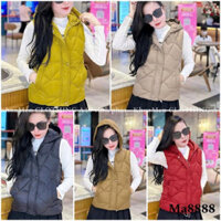 Áo gile phao nữ siêu nhẹ trần trám có mũ Top Women Jacket mã 8888-HÀNG ĐẸP