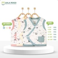 Áo gile thu đông hãng Uala Rogo hoạ tiết viền mầu cho bé chất liệu cotton ấm áp