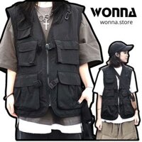 Áo gilê túi hộp TACTICAL GILE nam nữ đen ngầu cá tính Hàn bigsize  kiểu phao form rộng hot street darkswear menswear