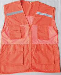 áo gile vải lưới có phản quang màu đỏ