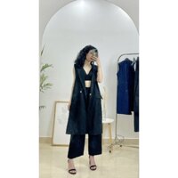 ÁO GILE VEST NỮ DÁNG DÀI CÁCH ĐIỆU MÀU ĐEN [B38], 2&T WEAR,  SI TUYỂN CHỌN NHẬT HÀN ÂU MỸ