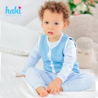 Áo gile viền cổ tim cho bé vải sợi tre chần bông cao cấp Haki, áo khoác mùa đông chất liệu Bamboo từ 4-15kg BB019
