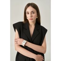 Áo gilet blazer che bắp tay dáng rộng oversized bầu có đệm vai phong cách minimal tối giản GENTLEMOM