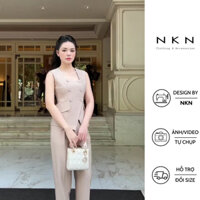 Áo gille, áo vest NKN Kallie màu be, thiết kế croptop, chiết eo tôn dáng, chất liệu cao cấp