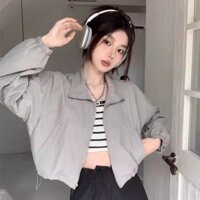 Áo gió chống nắng nữ Áo khoác ngắn mỏng dáng rộng