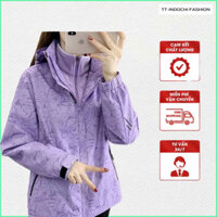 Áo Gió Chống Nước Lót Lưới Cổ Cao Hoạ Tiết ẩn.(Mẫu Mới)