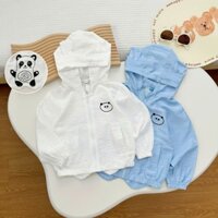 Áo gió đũi chống nắng cho bé Từ 6-23kg hình gấu cute, áo khoác cho bé trai bé gái Tiny Kids