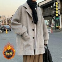 Áo Gió Mẫu Mới Áo Khoác Len Thiết Kế Rộng Rãi Dáng Dài Vừa Cho Nam Áo Khoác Dạ Đẹp Trai Áo Khoác Dạ Nam