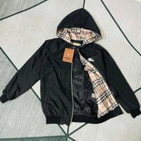 Áo Gió nam nữ Burberry hàng 2 lớp bo gân có túi ngực Hottrend 2024