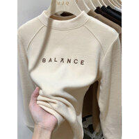 Áo Giữ Ấm Cho Nữ Mặc Trong Phong Cách Lười Thêu Chữ Cái Áo Mặc Trong Nhung Đức Hai Mặt Cho Nữ2023Mẫu Thu Đông