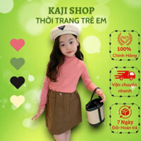 Áo giữ nhiệt cổ 3 phân cho bé gái từ 8-35kg dáng ôm body, trơn chất thun cotton co giãn đa chiều chính hãng Ambb mã K230