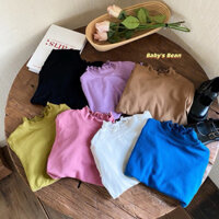 Áo giữ nhiệt cổ lọ viền bèo cho bé gái