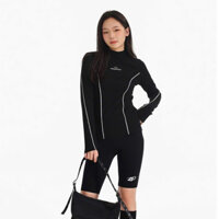 Áo giữ nhiệt Dessuu chất liệu len tăm co giãn họa tiết kẻ sọc phong cách thể thao dành cho nữ