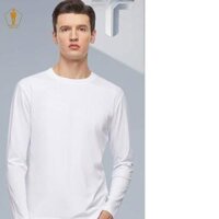Áo giữ nhiệt nam TRAZ vải thun dài tay co dãn 4 chiều cổ tròn - Trắng,FREE SIZE <70KG