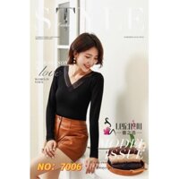 Áo giữ nhiệt nữ 7006 hàng Quảng Châu cao cấp, áo cổ tim phối ren full hộp cực sịn