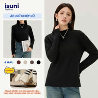 Áo giữ nhiệt nữ cao cấp ISUNI ôm sát, ấm áp áo thun giữ nhiệt kiểu dáng basic 4 màu