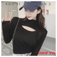 Áo giữ nhiệt nữ cổ 3 phân Khoét ngực Ôm body Sang Chảnh