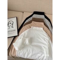 Áo giữ nhiệt nữ cổ 3cm lót nỉ lông ấm áp