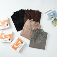 ÁO GIỮ NHIỆT NỮ COTTON TĂM PHỐI REN SIÊU XỊN