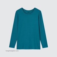 Áo giữ nhiệt nữ Heattech UNIQLO cổ tròn(55 GREEN-Xanh) Nhật Bản