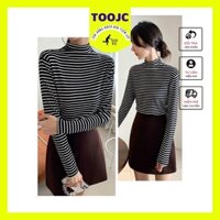 Áo giữ nhiệt nữ thu đông cổ cao phong cách Hàn Quốc, Áo thun giữ nhiệt thu đông nữ dài tay