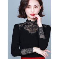 Áo giữ nhiệt phối ren hoa mặc trong áo vest áo khoác sang trọng