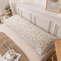 áo gối Vỏ gối vải lanh Cotton giặt loại A 48x120cm Vỏ gối dài đôi màu trơn hoa 48 * 180cm