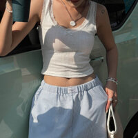 Áo Hai Dây Bản To Cotton Viền Ren Pepper Clothing Áo 2 Dây Mềm Mại Áo Ba Lỗ Thoáng Mát Quyến Rũ Sexy Mùa Hè - Bella Top