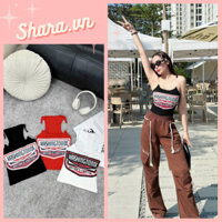 Áo hai dây body in hình trước ngực cực sexy, áo thun hai dây phong cách trẻ trung cá tính Shara SR709 KT