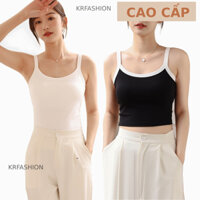 Áo hai Dây nữ 3 lỗ có mút Bra croptop áo thun ba lỗ Cotton KR2105 TANKTOP Krfashion
