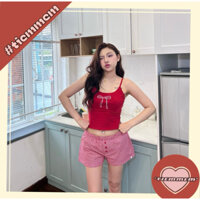 Áo Hai Dây Thêu Nơ/ Chữ tiemmem