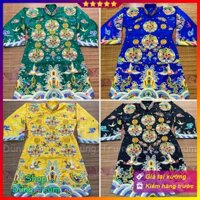 Áo hầu đồng các giá Chầu vải gấm họa tiết thêu nhiều Phượng bằng chỉ ngũ sắc cực đẹp
