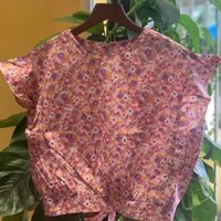 Áo hoa vải  thô hàn quốc