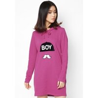 Áo Hoddie Form Dài Thêu Họa Tiết Boy - Hồng sen - CIRINO
