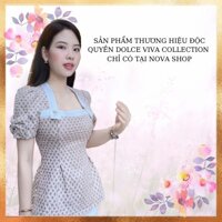 Áo hồng be cổ thang cao cấp A2005 - Thương hiệu  DOLCE VIVA COLLECTION ( Kèm ảnh thật )