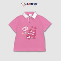 Áo Hồng Hình In Cho Bé Gái, Áo Polo Hồng Hình In Siêu Cute Cho Bé