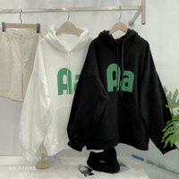 Áo Hoodie Aa tay phồng chất nỉ PE cao cấp kiểu áo khoác BomBer form rộng Ulzzang Unisex nam nữ phong cách Hàn - Trắng - Dưới 68kg