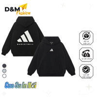 Áo Hoodie Adidas Basketball Logo In Cao Su Nổi,Mũ To 2 Lớp, Nỉ Bông Cao Cấp Không Xù Siêu Hot-HD018