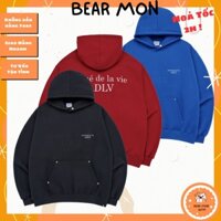 Áo Hoodie ADLV Lót Bông Basic Logo Rivet Có Mũ Màu Đen Đỏ Xanh