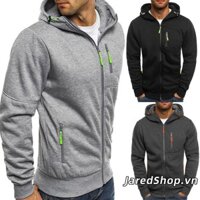 Áo Hoodie ấm áp dành cho nam Áo khoác có dây kéo cổ cao Áo khoác ngoài trời dài tay